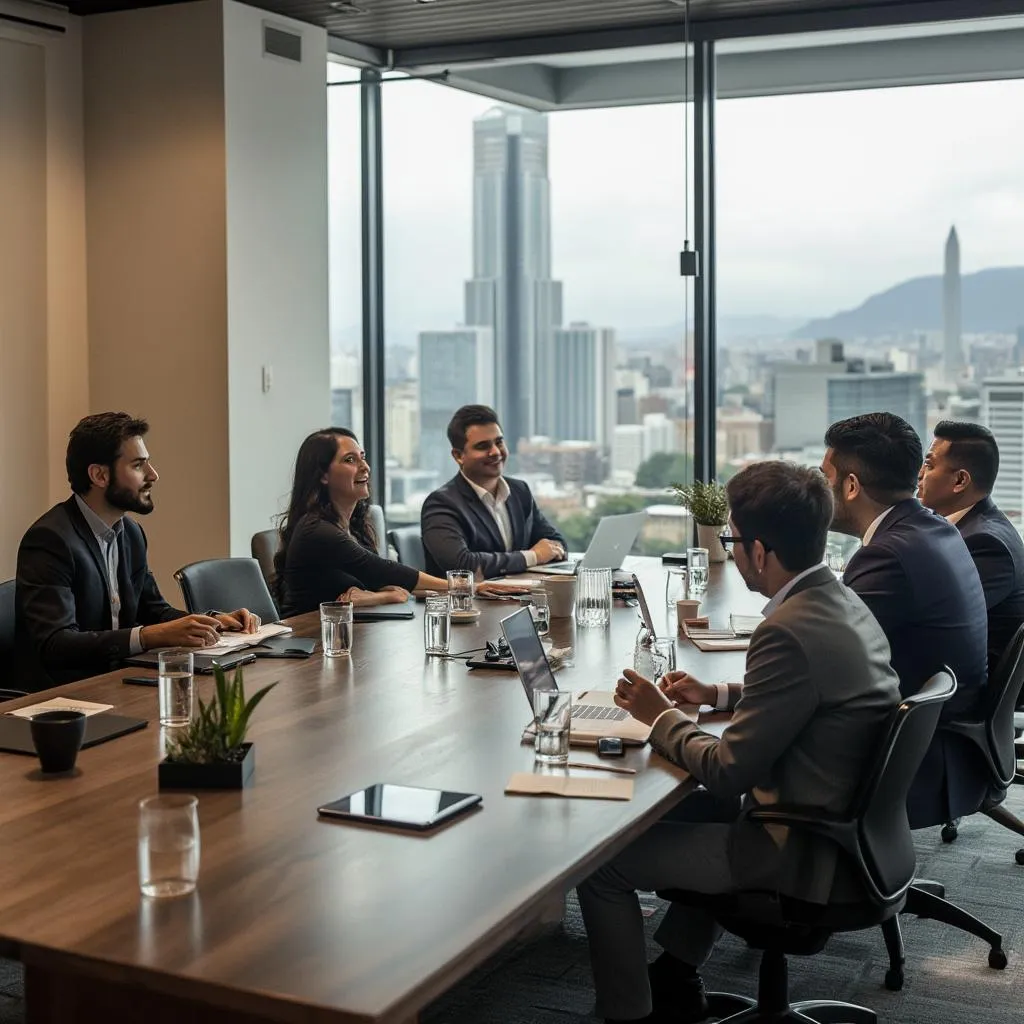 Equipo de FinanColombia en oficina moderna